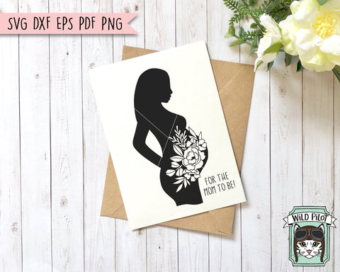 Pregnant Woman Flowers SVG File, Pregnancy Woman Floral SVG File, Fertility SVG, Pregnancy Cut File, Floral SVG, Female SVG File, Woman Cut File, Silhouette SVG SVG Wild Pilot 