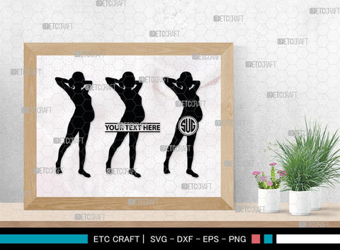 Pregnant Woman Monogram, Pregnant Woman Silhouette, Pregnant Woman SVG, Pregnant Lady Svg, Pregnancy Svg, Pregnant Mom Svg, SB00397 SVG ETC Craft 