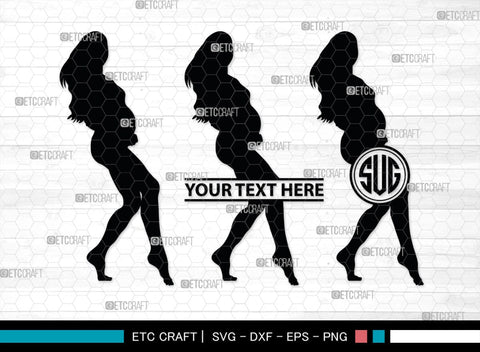 Pregnant Woman Monogram, Pregnant Woman Silhouette, Pregnant Woman SVG, Pregnant Lady Svg, Pregnancy Svg, Pregnant Mom Svg, SB00397 SVG ETC Craft 