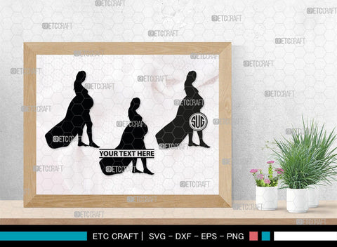 Pregnant Woman Monogram, Pregnant Woman Silhouette, Pregnant Woman SVG, Pregnant Lady Svg, Pregnancy Svg, Pregnant Mom Svg, SB00397 SVG ETC Craft 