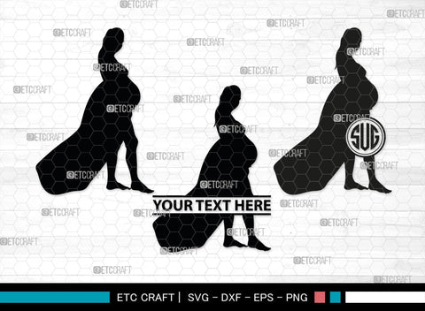 Pregnant Woman Monogram, Pregnant Woman Silhouette, Pregnant Woman SVG, Pregnant Lady Svg, Pregnancy Svg, Pregnant Mom Svg, SB00397 SVG ETC Craft 