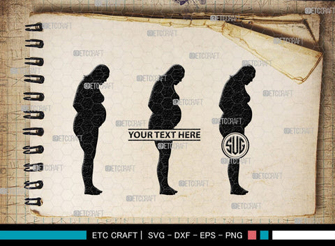 Pregnant Woman Monogram, Pregnant Woman Silhouette, Pregnant Woman SVG, Pregnant Lady Svg, Pregnancy Svg, Pregnant Mom Svg, SB00397 SVG ETC Craft 
