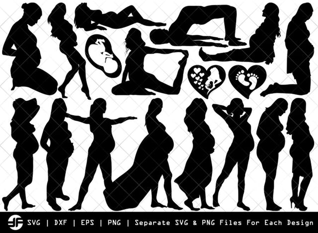 Pregnant Woman SVG | Silhouette Bundle | SVG Cut File SVG ETC Craft 