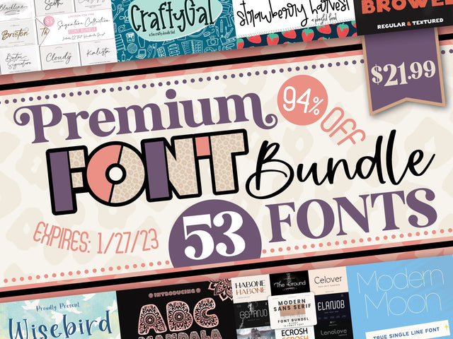 Premium Font Bundle Bundle So Fontsy Design Shop 