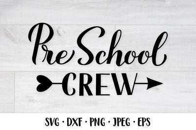 Preschool Crew hand lettered SVG. First day of school SVG LaBelezoka 