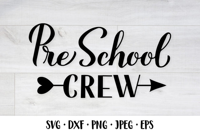 Preschool Crew hand lettered SVG. First day of school SVG LaBelezoka 