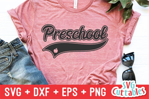 Preschool svg - Preschool Cut File - Teacher - Swoosh - svg - dxf - eps - png - Cut File - Silhouette - Cricut - Digital Download SVG Svg Cuttables 