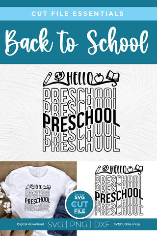 Preschool svg, Preschooler svg, Pre-school teacher svg, Pre-schooler svg, Pre-school svg, Teacher svg, Back to School, mirror font repeat SVG SVG Cut File 