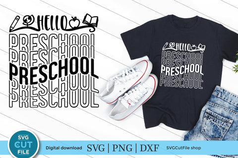 Preschool svg, Preschooler svg, Pre-school teacher svg, Pre-schooler svg, Pre-school svg, Teacher svg, Back to School, mirror font repeat SVG SVG Cut File 