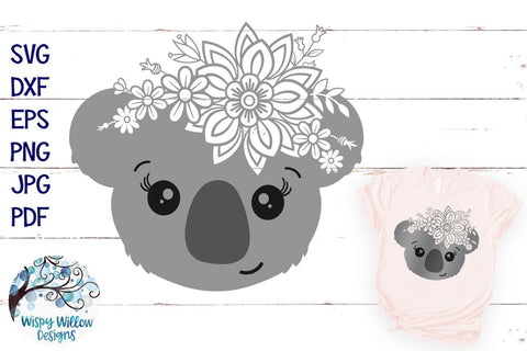 Pretty Animal SVG Bundle | Floral Fox, Penguin, Koala, Hippo, Bear, Panda Faces SVG Wispy Willow Designs 