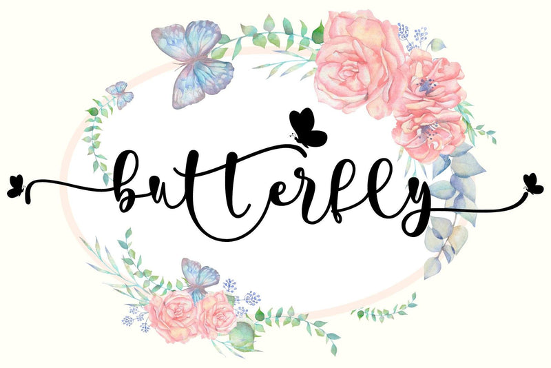 Pretty Butterfly Font Letterara 