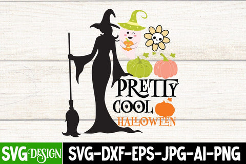 Pretty Cool Halloween SVG Cut File, Pretty Cool Halloween Sublimation PNG, ,Halloween SVG Sublimation Design, Trick or Treat SVG SVG BlackCatsMedia 