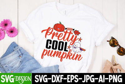 Pretty Cool pumpkin SVG Cut File, Pretty Cool pumpkin SVG Design, Halloween SVG Design, Halloween Quotes, Halloween Sublimation Design, Halloween Saying SVG Cut File, Halloween SVG Cut File SVG BlackCatsMedia 