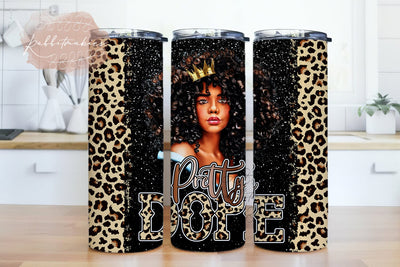 Pretty Dope 20 oz Skinny Tumbler Designs, Dope Soul tumbler Wrap, Black Girl Tumbler PNG Sublimation Rabbitmakies 