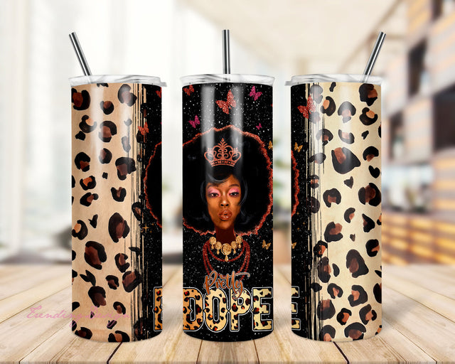 Pretty Dope 20 oz Skinny Tumbler Designs/Png,Dope Soul tumbler Wrap,Black Girl PNG Seamless Wrap Sublimation TrendingDesign 