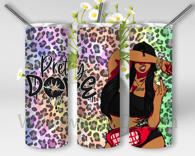 Pretty Dope Tumbler Png, Dope Girl 20oz Skinny Tumbler, Neon Leopard Tumbler Wrap, Melanin Girl Tumbler Design, Black Girl Design Png, Black Woman Sublimation Design, Digital Download Sublimation WillowSageDesign 