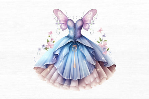 Pretty Fairy Dress Clipart Bundle Sublimation Regulrcrative 