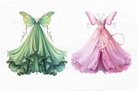 Pretty Fairy Dress Clipart Bundle Sublimation Regulrcrative 