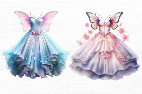 Pretty Fairy Dress Clipart Bundle Sublimation Regulrcrative 