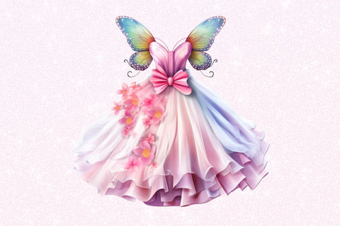 Pretty Fairy Dress Clipart Bundle Sublimation Regulrcrative 