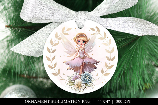 Pretty Fairy Ornament - Christmas Sublimation Design PNG Sublimation BijouBay 