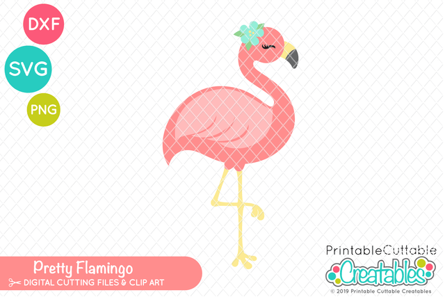 Pretty Flamingo SVG SVG Printable Cuttable Creatables 