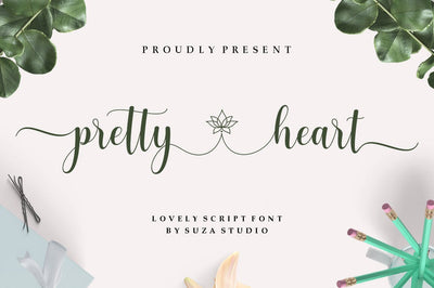 Pretty Heart Font Suza Studio 