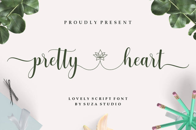 Pretty Heart Font Suza Studio 