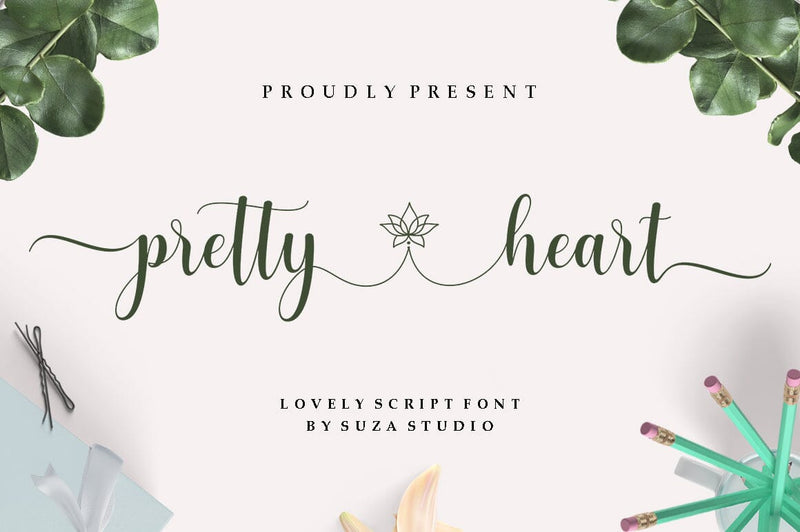 Pretty Heart Font Suza Studio 