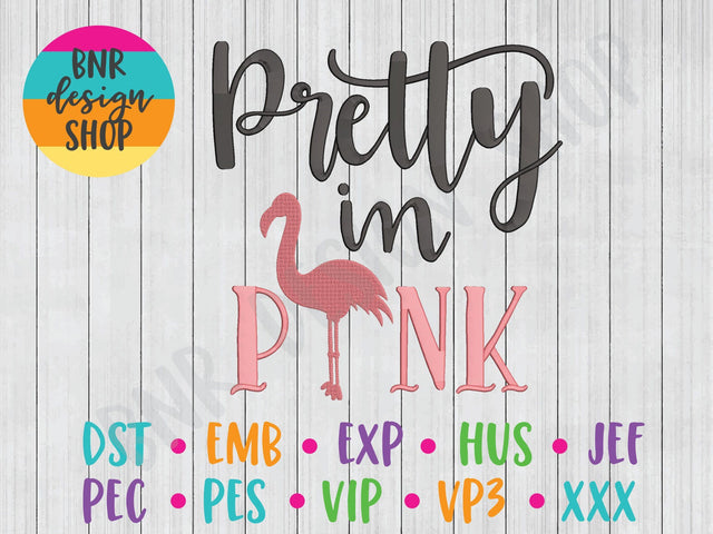 Pretty in Pink Machine Embroidery Design Embroidery/Applique BNRDesignShop 