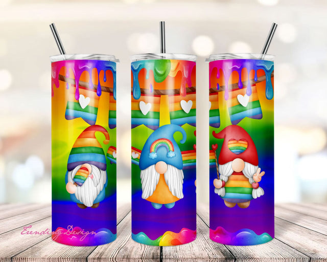 pride gnome Tumbler Design | Sublimation Designs Downloads - 20 oz skinny tumbler sublimation image Design, Pride tumbler png, LGBT tumbler Sublimation TrendingDesign 