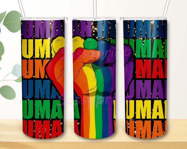 Pride Hand Fist png 20 oz Skinny Tumbler Sublimation Designs LGBTQ Pride Tumbler PNG Love is Love Sublimation Sublimation sassyprint 