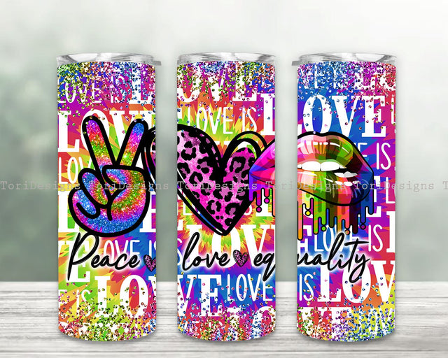 Pride LGBT Tumbler Wrap PNG, Gay Pride 20 oz Skinny Tumbler Sublimation ToriDesigns 