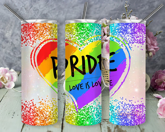 Pride Love Is Love Tumbler, 20oz Skinny Tumbler Sublimation Designs Tumbler for Straight and Tapered PNG File Digital Download, Sublimation Design Tumbler Sublimation DesignSVG 