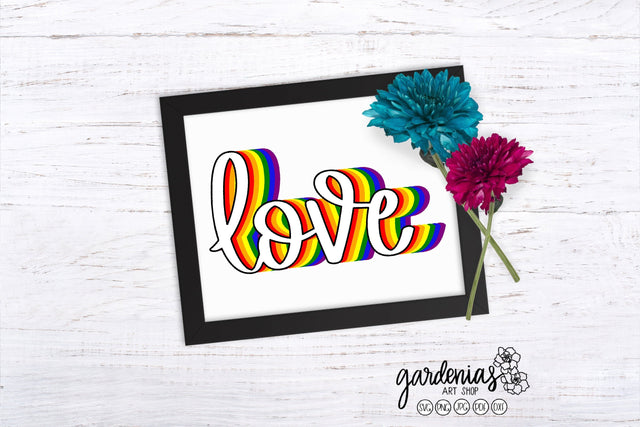 Pride Love Rainbow Shadow SVG Gardenias Art Shop 