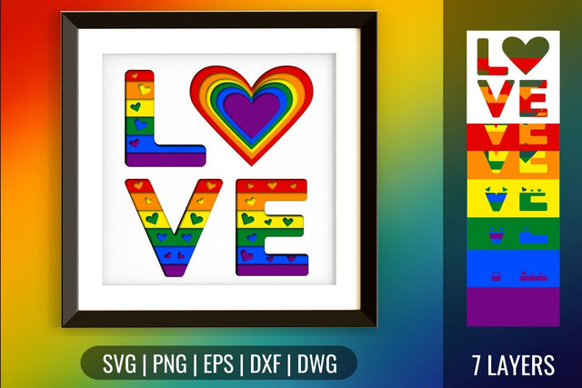 Pride Love Shadowbox SVG SVG SvgOcean 