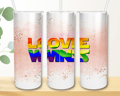 Pride month 20oz Skinny Tumbler LGBTQ Love wins Sublimation Design For Straight Tapered Tumbler PNG File Digital download Sublimation sassyprint 