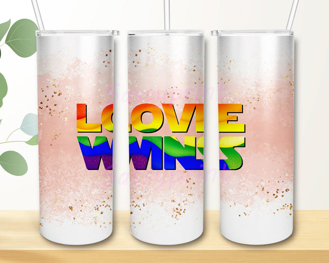 Pride month 20oz Skinny Tumbler LGBTQ Love wins Sublimation Design For Straight Tapered Tumbler PNG File Digital download Sublimation sassyprint 