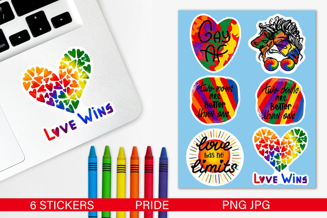 Pride Printable Sticker Bundle | LGBTQ Stickers Pack Sublimation Pfiffen's World 