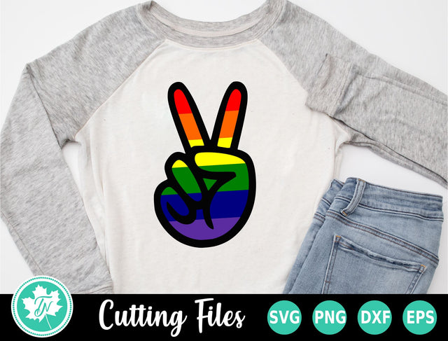 Pride SVG | Gay Pride SVG | Rainbow Peace Sign SVG TrueNorthImagesCA 