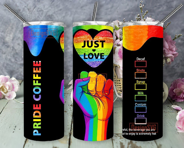 Pride Tumbler Design Sublimation Designs Downloads - 20 oz skinny tumbler sublimation image Design, Pride tumbler png, LGBT tumbler Sublimation DesignSVG 
