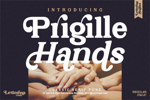 Prigille Hands Font Letterena Studios 