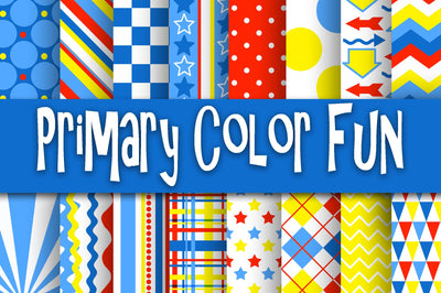Primary Color Fun Digital Papers Sublimation Old Market 