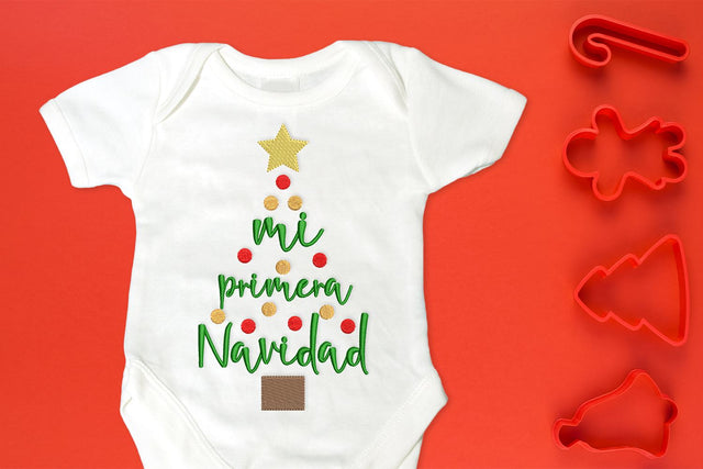 Primera Navidad Arbol Spanish My First Christmas Tree Embroidery Embroidery/Applique DESIGNS Designed by Geeks 