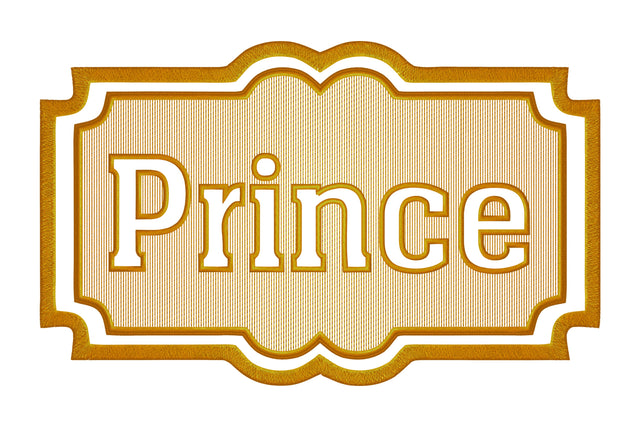 Prince text embossed machine embroidery digital download Embroidery/Applique DESIGNS embroidery-workshop 