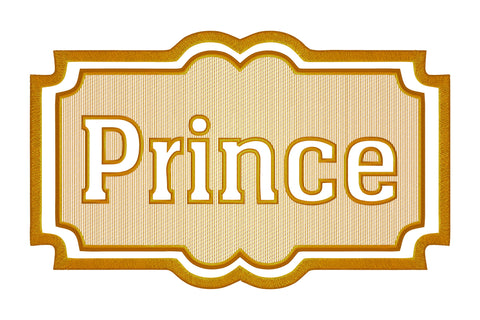 Prince text embossed machine embroidery digital download Embroidery/Applique DESIGNS embroidery-workshop 