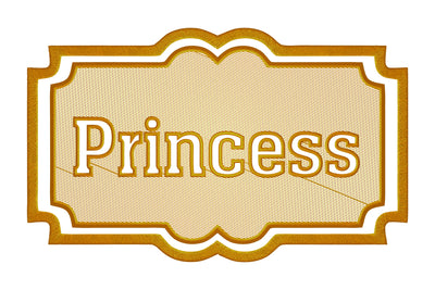 Princees text embossed machine embroidery digital download Embroidery/Applique DESIGNS embroidery-workshop 