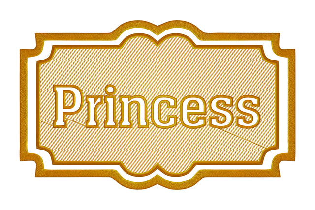 Princees text embossed machine embroidery digital download Embroidery/Applique DESIGNS embroidery-workshop 