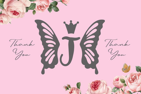 Princess Butterfly Monogram Font Illushvara Design 