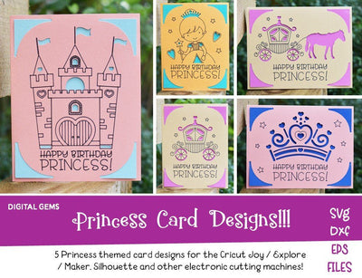 Princess card designs SVG Digital Gems 